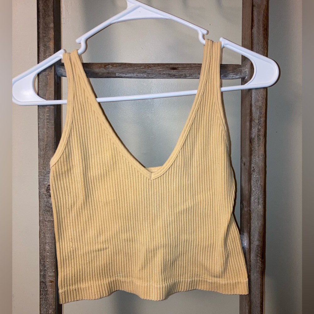 Yellow cropped tank